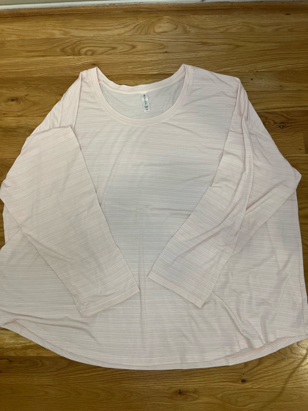 Athleta Pale Blush Ribbed Crew Neck Top 3X
